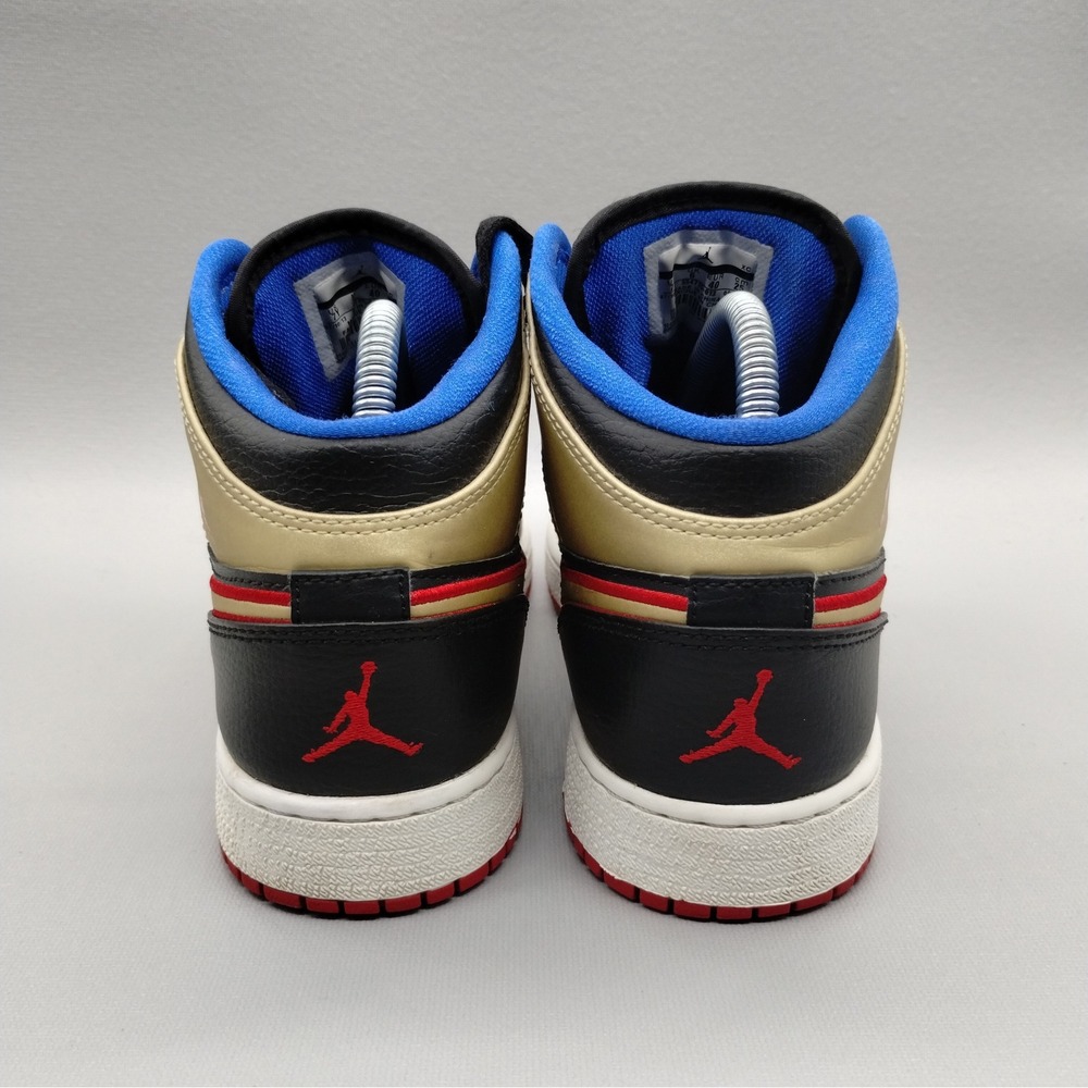 Nike Air Jordan 1 Mid Retro 'Bred Metallic Gold' Athletic Shoes Womens Size 8.5 - Picture 4 of 8